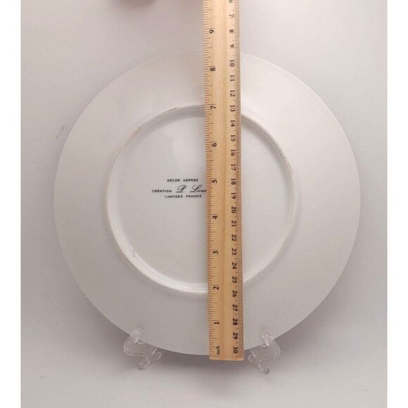 Rare VTG Limoges Decor Depose P Lenoir Plate Folk Couple Musicians 9.5" - Picture 7 of 7